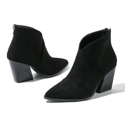 Hailey | Pointed Ankle Boot With Suede Effect