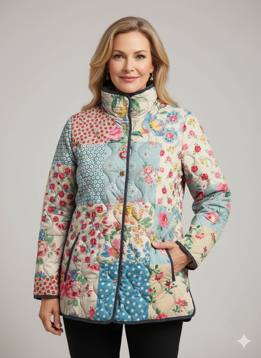 Destiny | Charming Floral Quilted Jacket for Women - Vintage Casual Style